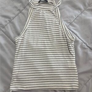 SHEIN Black and White Fitted Crop Tank Top